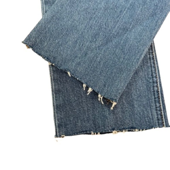 Reformation Mid Rise Slim Distressed Medium Wash Raw Hem Ankle Crop Jeans 25 - Picture 4 of 14